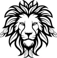 Lion, Black and White Vector illustration