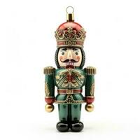 Vintage Christmas tree nutcracker isolated on white background photo