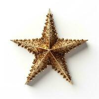 Sparkling Christmas tree star isolated on white background photo