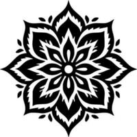 Mandala, Black and White Vector illustration