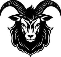 Goat, Black and White Vector illustration