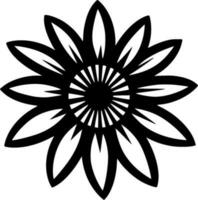 Flower, Black and White Vector illustration