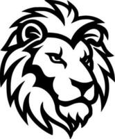 Lion, Black and White Vector illustration