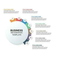 Seven 7 Options Circle Business Infographic Template Design vector