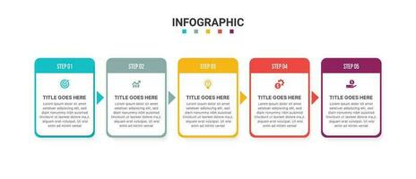 cinco 5 5 pasos opciones cronograma negocio infografía modelo diseño vector