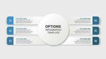 seis 6 6 pasos opciones circulo redondo infografía modelo diseño vector