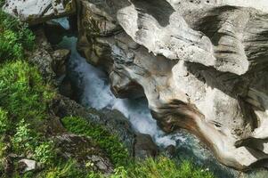 Water-carved rock canyon photo