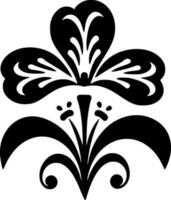 Flower, Black and White Vector illustration