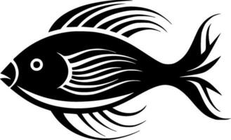 Fish - Black and White Isolated Icon - Vector illustration