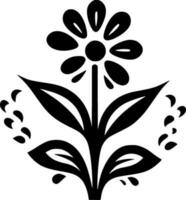 Flower - Black and White Isolated Icon - Vector illustration