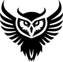 Owl - Black and White Isolated Icon - Vector illustration