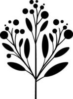 Eucalyptus, Black and White Vector illustration