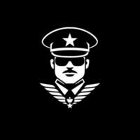 militar - negro y blanco aislado icono - vector ilustración