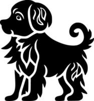 perro, negro y blanco vector ilustración