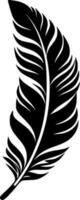 Feather, Black and White Vector illustration