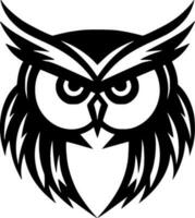 Owl, Black and White Vector illustration