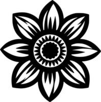 Flower, Black and White Vector illustration