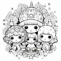 Kawaii Coloring Page photo