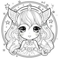 Kawaii Coloring Page photo