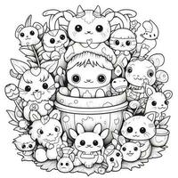 Kawaii Coloring Page photo