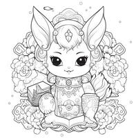 Kawaii Coloring Page photo