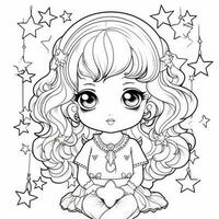 Kawaii Coloring Page photo