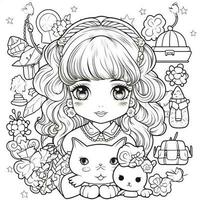 Kawaii Coloring Page photo