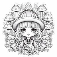 Kawaii Coloring Page photo