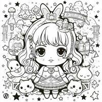 Kawaii Coloring Page photo