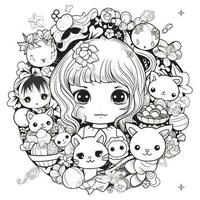 Kawaii Coloring Page photo