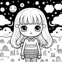 Kawaii Coloring Page photo