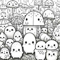 Kawaii Coloring Page photo