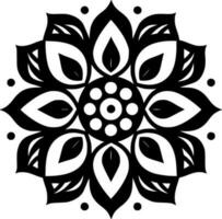 Mandala, Black and White Vector illustration