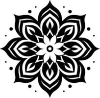 mandala - negro y blanco aislado icono - vector ilustración