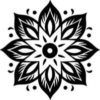 Mandala - Black and White Isolated Icon - Vector illustration