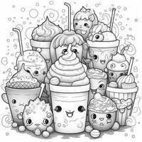 Kawaii Coloring Page photo