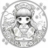 Kawaii Coloring Page photo