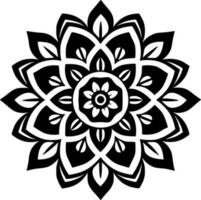 Mandala - Black and White Isolated Icon - Vector illustration