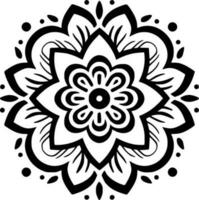 Mandala, Black and White Vector illustration