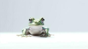 Photo of a frog on white background. Generative AI