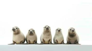 Photo of a sealions on white background. Generative AI