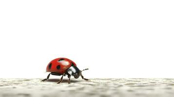 Photo of a ladybug on white background. Generative AI