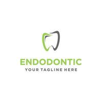 endodoncia logo, dental logo, raíz canal tratamiento, ilustración vector. adecuado para tu diseño necesidad, logo, ilustración, animación, etc. vector