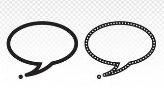 Speech bubble or speech balloon or chat bubble line art icon for apps and websites. vector