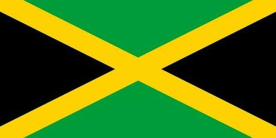 Jamaica's national flag with official colors. vector