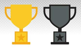 Trophy award icon on a transparent background. vector