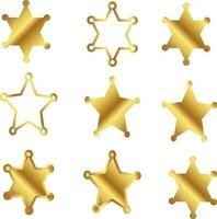 set of gold badge vector