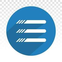 Hamburger menu button flat icon for apps or websites vector