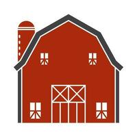 Barn or farm house with pole barns flat color icon for apps or websites vector