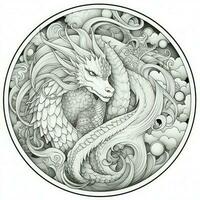 Dragon Coloring Pages For Adults photo